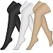Compression Socks (3 pairs) Knee High Compression Sock for Women & Men BEST Stockings for Running, Medical, Athletic, Edema, Diabetic, Varicose Veins, Travel, Pregnancy (Black+Nude+White,Small/Medium)