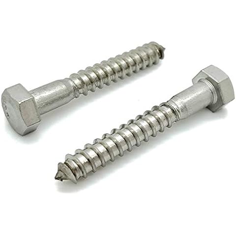 SNUG Fasteners SNG1159 20 Qty 5/16" x 2" 304 Stainless Steel Hex Lag Bolt Screws Cover