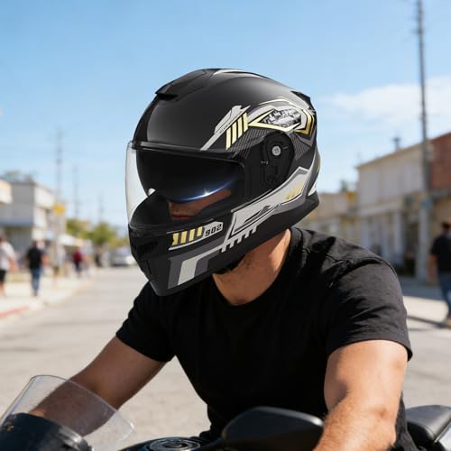 Casco integral para motocicleta con protección anticolisión y visera reforzada 6