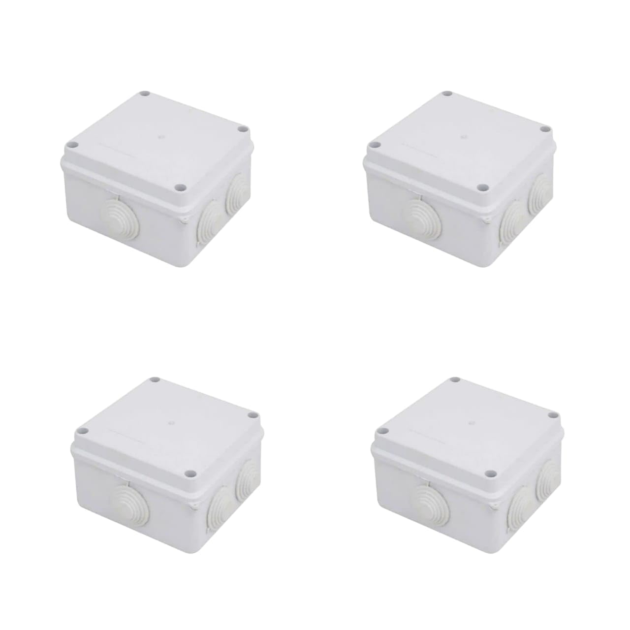 4x4 Inch Outdoor Waterproof Square PVC Junction Box | IP66 CCTV Camera Wiring Enclosure | Cable Management and Connection Box | Wall and Ceiling Mount Design | Pack of 4-image-15