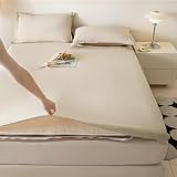 Japse - Funda de colchón de algodón para futón, tamaño King, Queen, matrimonial, lavable, agradable a la piel, ideal para dormir en el suelo, cómodo y