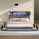 Letto matrimoniale imbottito: il letto imbottito è realizzato con un tessuto di lino morbido e accogliente. Questo tessuto non è solo delizioso al tatto, i materiali morbidi riducono efficacemente le possibili collisioni tra te o i tuoi familiari e amici a causa degli angoli e dei bordi taglienti durante l'uso. Il suo aspetto naturale ed elegante si integra perfettamente con diversi stili di arredamento della camera da letto.