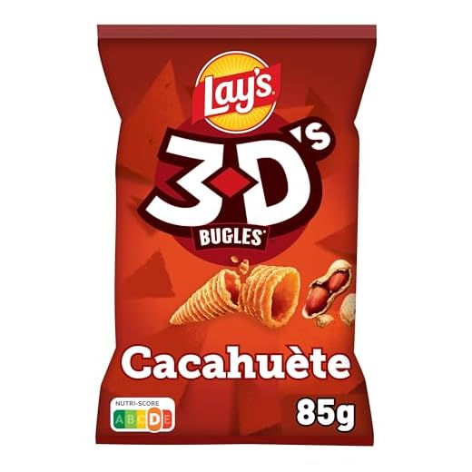 Bénénuts Lay's 3D'S Bugles, Goût Cacahuète, 85 g (L'emballage peut varier)