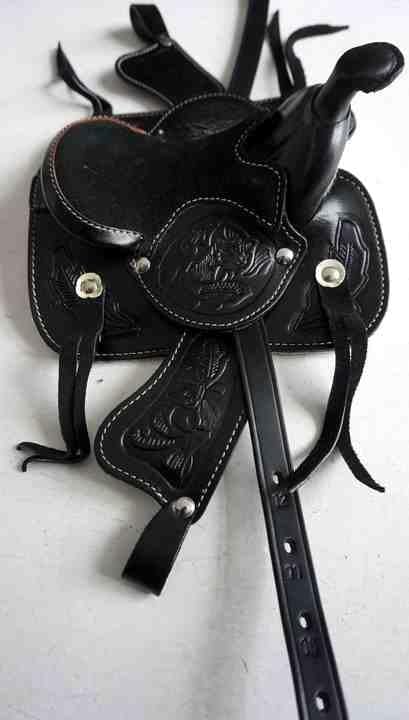 Leather Western Barrel Racing Horse Saddle Handmade Premium Custom Cowboy Cowgirl Pleasure Comfort Trail Tack Equestrian Tooled Carved Pony-Adult Saddle for Riding Size: 10-18 inch Seat, MO-18