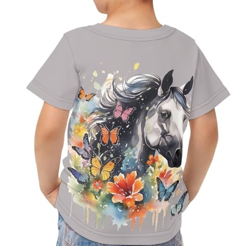 Yuuxorilu Kids Short Sleeve Sports Graphic T-Shirt Size 3-16 Pullover Tees Summer Cool Funny Shirts2