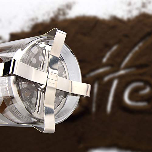 Sivaphe 12 Oz French Press Coffee/Tea Maker Single Cup Espresso Press Stainless Steel Filter 0.35L High Borosilicate Carafe Durable Bamboo Handle Small Coffee Maker #TOP2