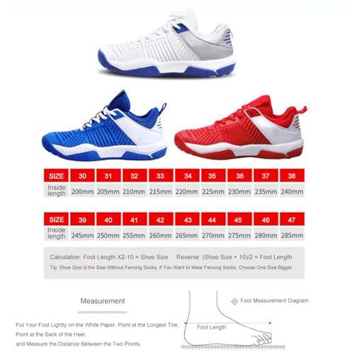 Rjpzidk Scarpe Da Scherma Scarpe Da Ginnastica Da Scherma Professionali Antiscivolo Per Uomo E Donna Traspiranti Per Allenamenti Di Scherma(Blue,#38) - 2