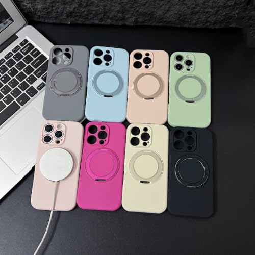 Coque iPhone 13 silicone liquide anti-chute avec bague magnétique - 5