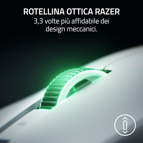 Viper V4 Pro - Mouse da gaming wireless simmetrico per eSport - Ultraleggero 50 g - HyperSpeed Gen-2 polling a 8 KHz - Sensore Focus Pro 50K - Rotella di scorrimento ottica - PC/Mac | Bianco - Mouse gaming - Immagine 4