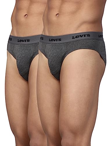 Levi’S Men’S 100 Ca Regular Fit Solid Brief (Pr80046, Dk. Grey Melange_M)