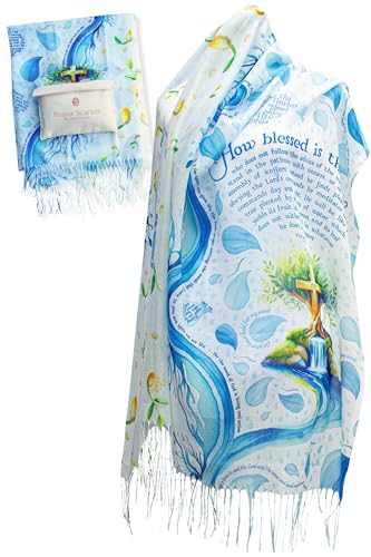 Seed of Life Yeshua Cross Prayer Scarf - Psalm 1