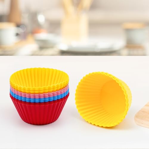 12 Pack Reusable Silicone Cupcake Liners Baking Cups Liners