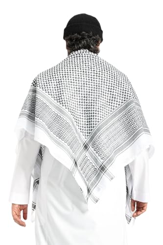Shemagh Tactical Desert Head Neck Scarf 100% Cotton Keffiyeh Shemagh Original Scarf Kufiya Arafat Men & Women