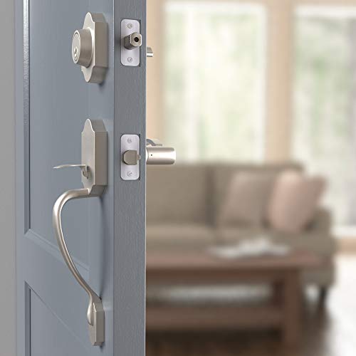 Amazon Basics Handleset With Shelby Lever - Single Cylinder - Satin Nickel #TOP7