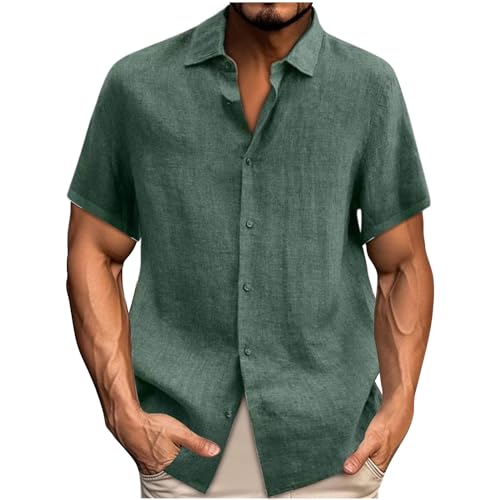 T Shirts for Mens Lapel Button Down Short Sleeve Pullover Blouses Summer Casual Solid Dressy Shirt Business Work Tops