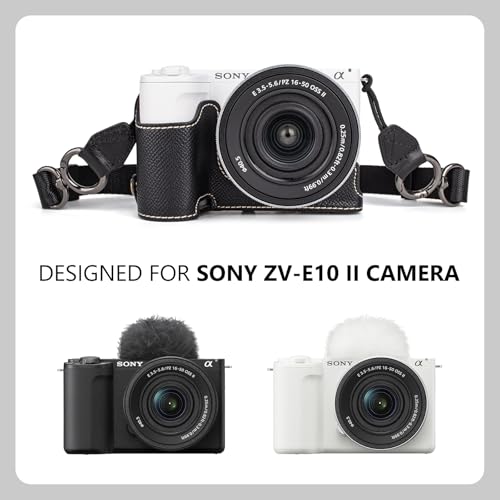 Funda para Cámara Sony ZV-E10 II de Cuero PU Negro miniatura 2