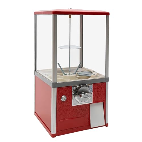 Distributeur Automatique de Bonbons à pièces, Distributeur de Bonbons Commercial de 21 Pouces avec Double Verrouillage antivol, capacité de 150 Bonbons Red-Machine