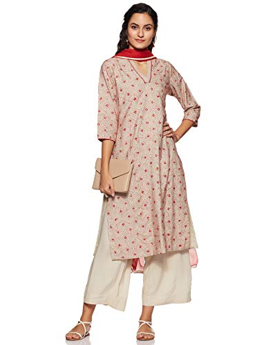 Image of BIBA Cotton Women's Straight Salwar Suit Set