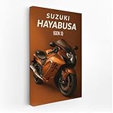 Speed and Perfection: Suzuki Hayabusa Gen 3 - Wall Art Print, Painting for Home Decor [Canvas 30x20]