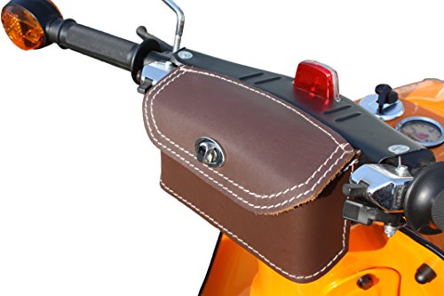 Sacoche de guidon en cuir marron pour Simson Schwalbe KR51, élégance vintage