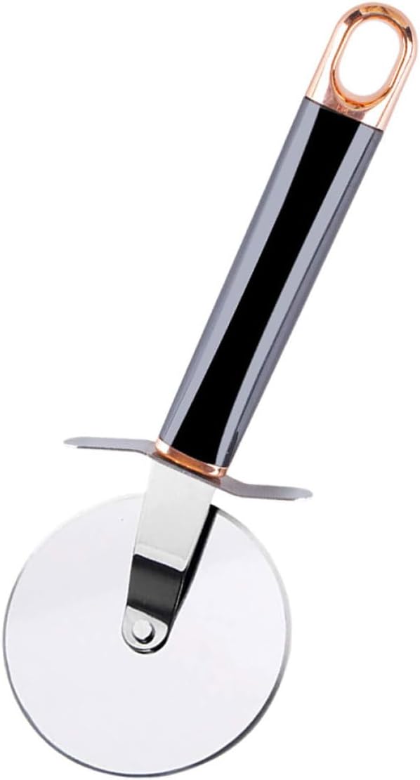 Handheld Stainless Steel Pizza Wheel Cutter Gold – Practical Pastry and Cake Rolling Cutter for Home Baking and Kitchen Use
