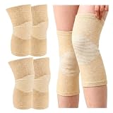 4 piezas 2 pares Rodilleradebambú,Rodilleras deportivas,Rodillerasdecompresión,RodillerasElásticasdeBambú, Hombre y mujer rodillera de bambú,para rodilleras de entrenamiento de voleibol (color carne)