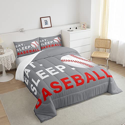 Image of Feelyou Baseball Comforter Set Twin Size Bedding Set for Kids Teens