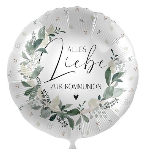 Folienballon alles liebe zur kommunion greenery