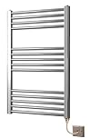 Greened House 500w x 800h Electric Straight Heated Chrome Towel Rail Bathroom Radiator