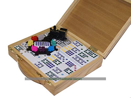 Preisvergleich Produktbild Domino MEXICAN TRAIN, Doppel 12, Holzkoffer