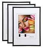 bilderrahmen 50x70 silber Einleger: 40x50 cm IDEAL TREND New Lifestyle Set Bilderrahmen Wanddeko Collage Poster Rahmen 2er 3er 5er Pack: Farbe: 3er Pack Schwarz  Format: 50x70