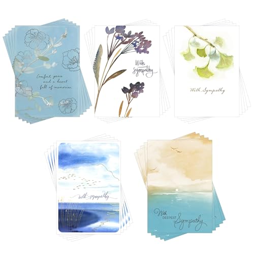 Hallmark Business 25 Pack Bulk Assorted Sympathy Cards (Respectful Condolences)