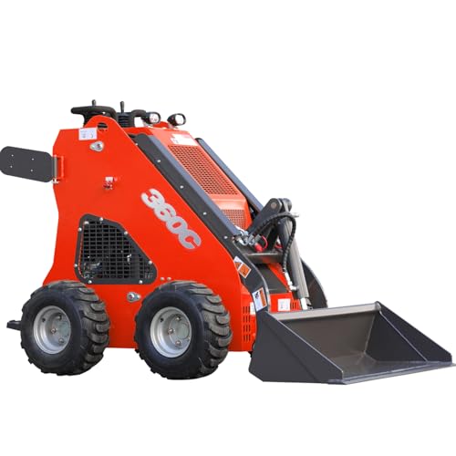 Mini Skid Steer Loader with B&S Gas Engine & Bucket, in-Stock in The US, Stand-On Wheeled