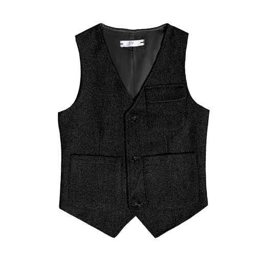 Image of Boys Retro Tweed Vest for Kids Classic Casual Waistcoat