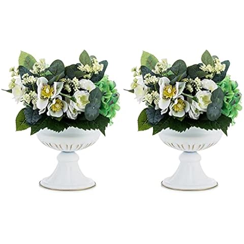 Vases Nuptio Métal Blanc 16.4cm Cover