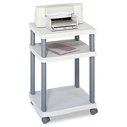 Safco 1860Gr Wave Design Printer Stand Three-Shelf 20W X 17-1/2D X 29-1/4H Charcoal Gray #TOP2