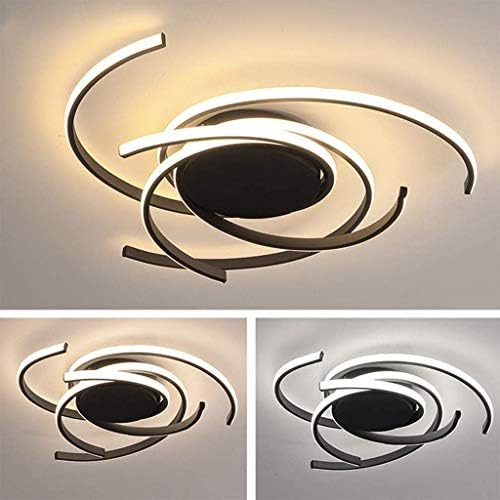 JIAODIE LED Ceiling Light Dimmable Chandelier Living Room Kitchen with Remote Control Ceiling Lamp, Modern Dining Room Acrylic Design Ceiling Chandeliers Lighting for Bedroom,Black
