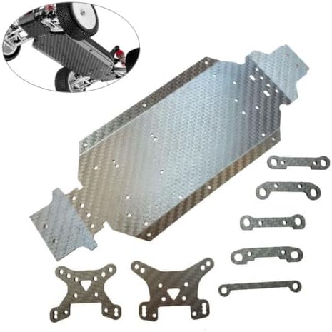 Carbon Fiber Chassis Skid Plate DIY Replacement for 144001 RC Crawler Car Parts Remote Control Vehicle Accs, and Spare Parts (Carbon Fibre)