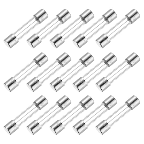 sourcing map Fusibile ritardato in vetro, 15 A, 250 V, 6 x 30 mm, omologato UL, fusibile ad azione lenta per elettrodomestici (confezione da 15)