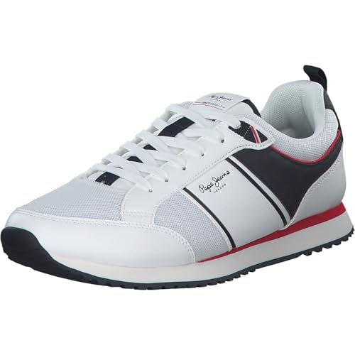Pepe Jeans Dublin Brand Sneaker para Hombre, Blanco (Blanco), 10