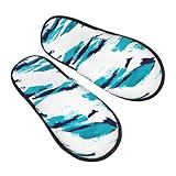 peiyeety Pantuflas con estampado de auroras boreales para mujer, con suela afelpada, para interior y exterior