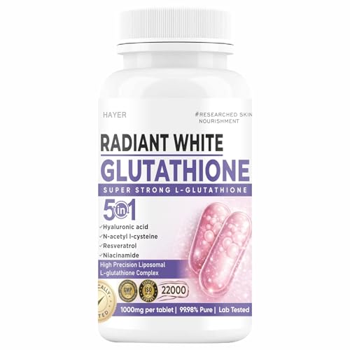 Image of Liposomal Glutathione by Hayer for Skin Whitening 1000mg, 99% Skin Supplements 60 Tablets