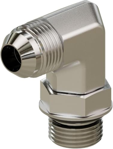 Image of Generic 1 /2 inch inch Male JIC X 3 /8 inch inch Male O-Ring Elbow 90 Hydraulic Adapter, Silver