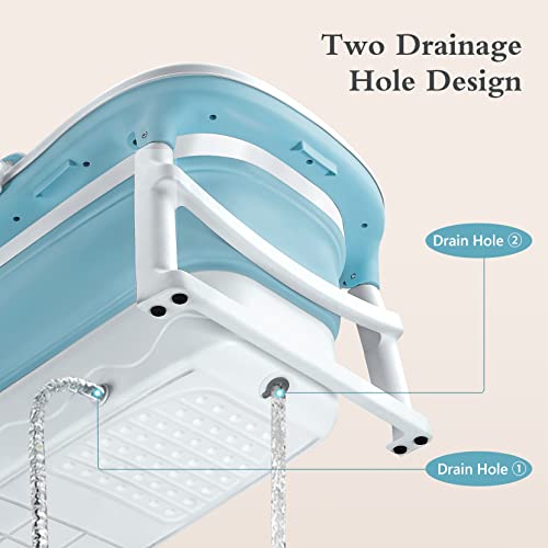 image for NAIMP 54''Portable Bathtub for Adult with 3 lids Outdoor Hot Tub Spa B