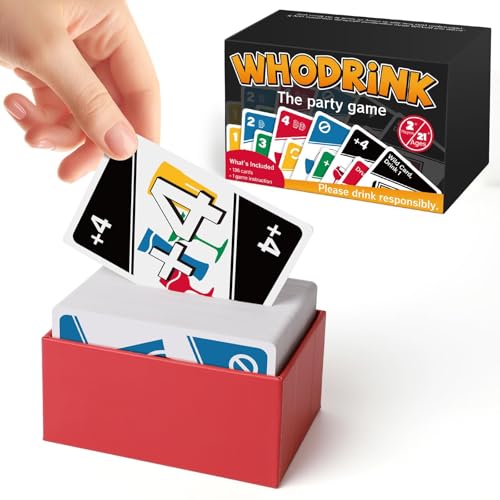 Broytain WHODRINK Drinking Card Games for Adults Party Card Game for Groups Bachelorette Party Games Couples Drinking Game for Date Night Girls Night Party Game 136 Cards Age 21+