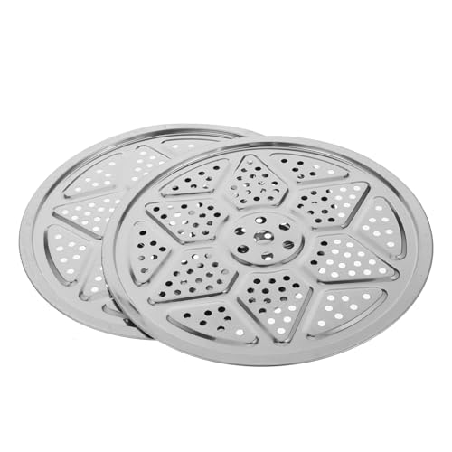 Ciieeo 2pcs Stainless Steel Steamer Rack Round Steam Holder Tray for Vegetables Dumplings Seafood Fit Pressure Cooker Insert for Nutrient-preserving Steaming