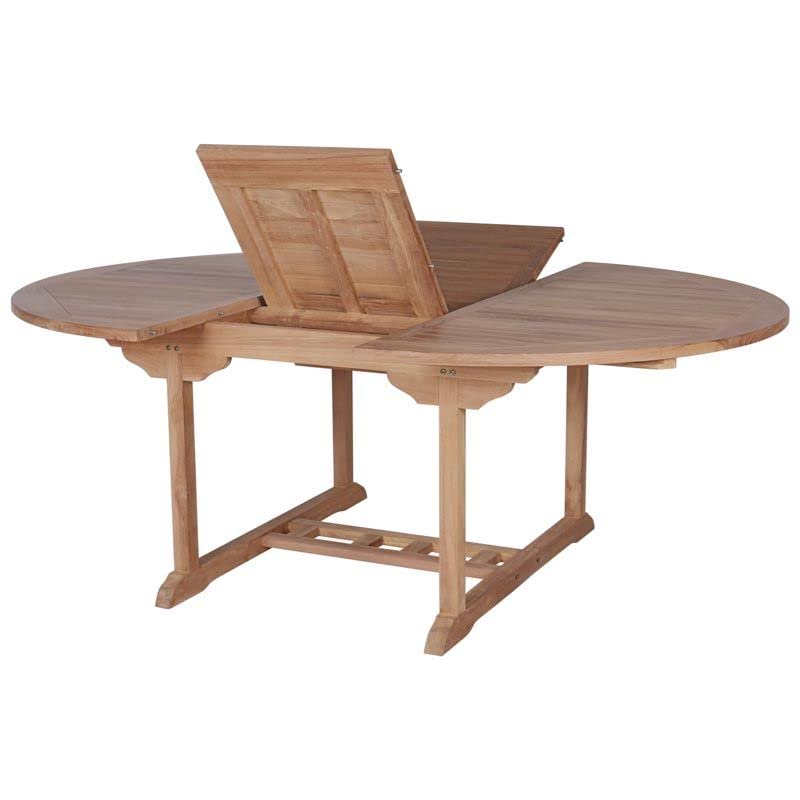 Tavolo Da Giardino Rotondo In Legno Massello Di Teak 120/150 Cm – Tavolo Da Pranzo Per Esterno