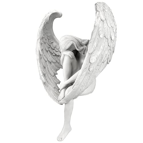 Estatua Ángel de Resina Blanca para Decoración de Hogar miniatura 1