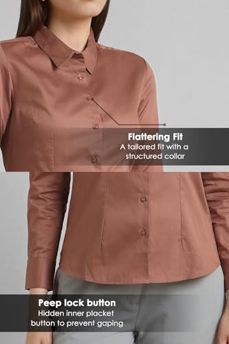 Image of Van Heusen Women's Regular Fit Solid Full Sleeve Cotton Rich Formal Shirt