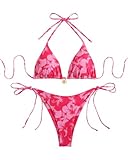 Matière agréable : le bikini est fabriqué en polyester de haute qualité, élastique, doux et agréable à porter.